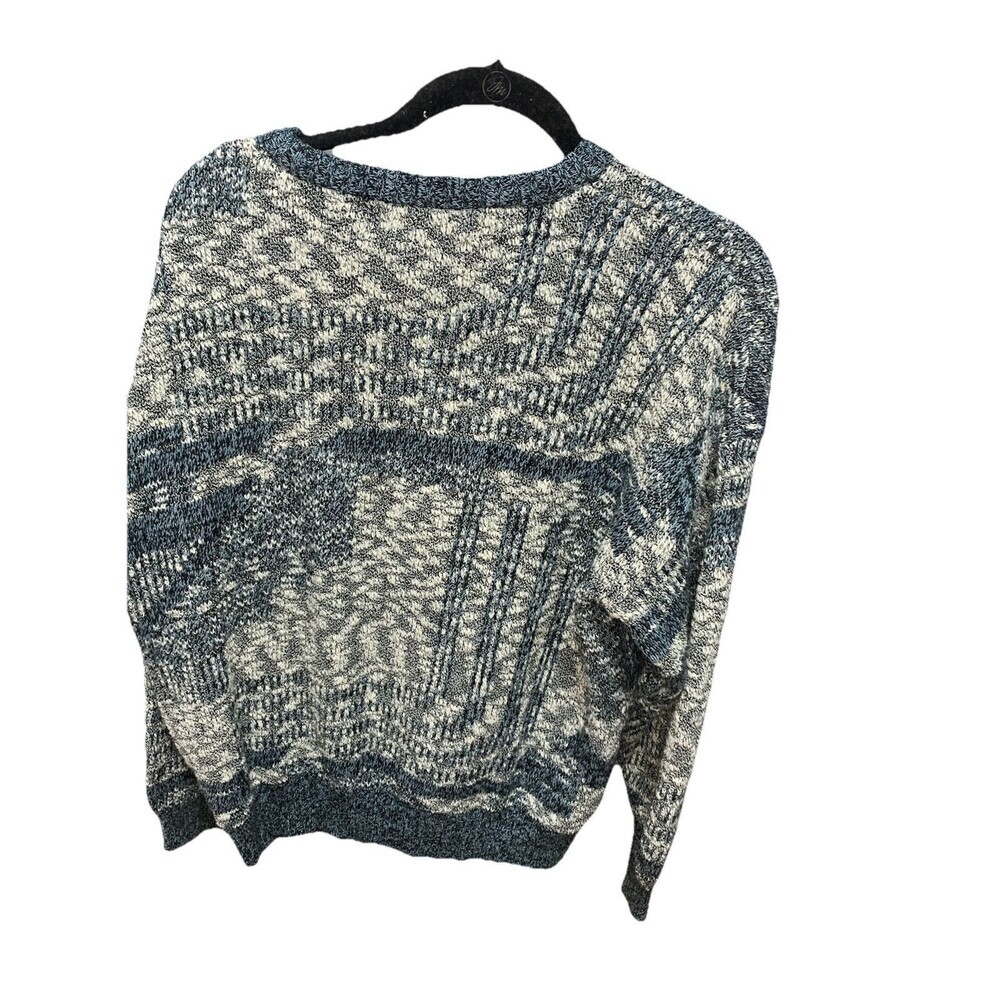 Vintage Michael Gerald 90s pullover sweater gray and white geometric pattern - Picture 5 of 6